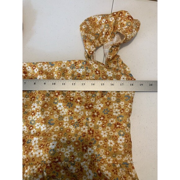 Reformation lucila Dress SZ 12 midi 100% Linen Cottagecore yellow smocked floral - Picture 3 of 16